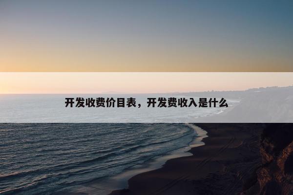 开发收费价目表，开发费收入是什么