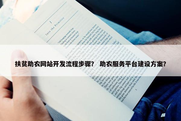 扶贫助农网站开发流程步骤？ 助农服务平台建设方案？