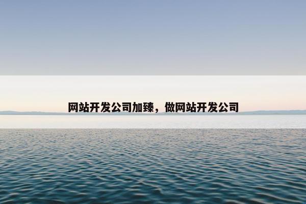 网站开发公司加臻，做网站开发公司
