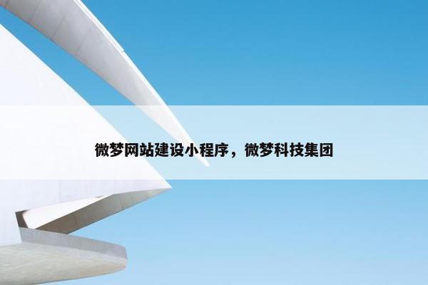 微梦网站建设小程序，微梦科技集团