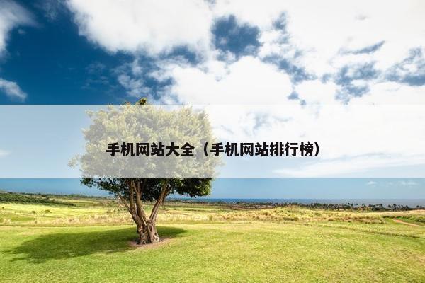 手机网站大全（手机网站排行榜）