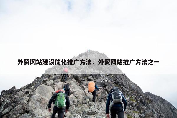 外贸网站建设优化推广方法，外贸网站推广方法之一