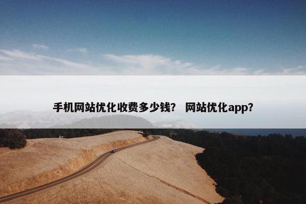 手机网站优化收费多少钱？ 网站优化app？