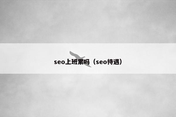 seo上班累吗（seo待遇）