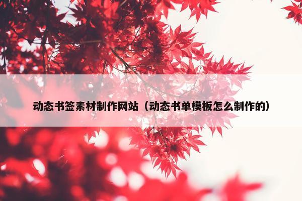 动态书签素材制作网站（动态书单模板怎么制作的）