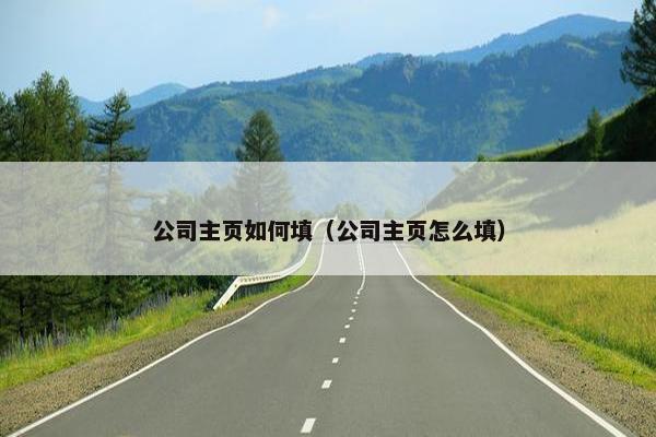 公司主页如何填（公司主页怎么填）