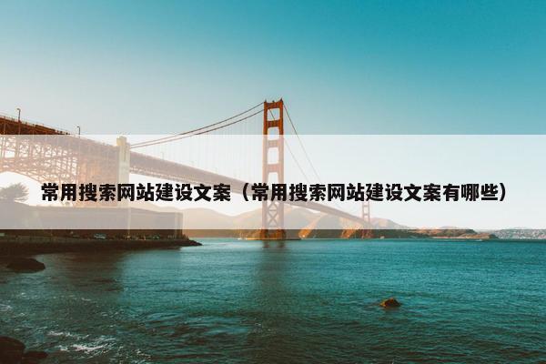 常用搜索网站建设文案（常用搜索网站建设文案有哪些）