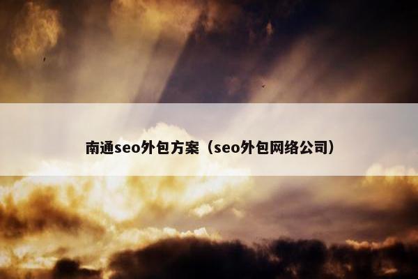 南通seo外包方案（seo外包网络公司）