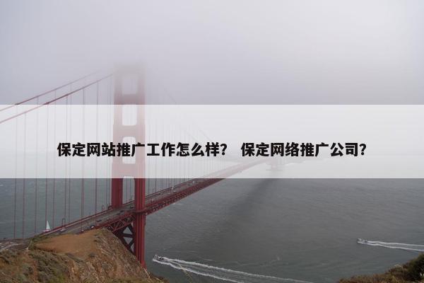 保定网站推广工作怎么样？ 保定网络推广公司？