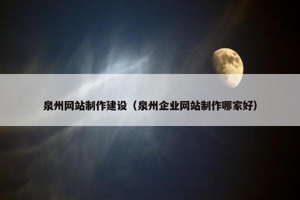 泉州网站制作建设（泉州企业网站制作哪家好）