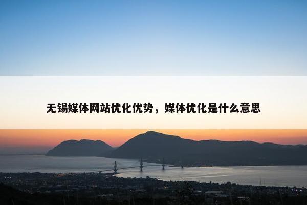 无锡媒体网站优化优势，媒体优化是什么意思