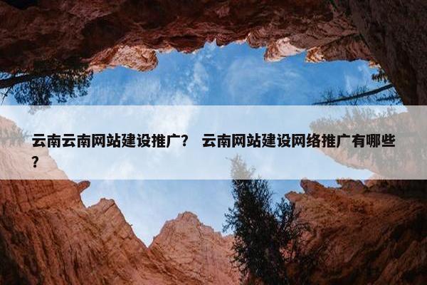 云南云南网站建设推广？ 云南网站建设网络推广有哪些？