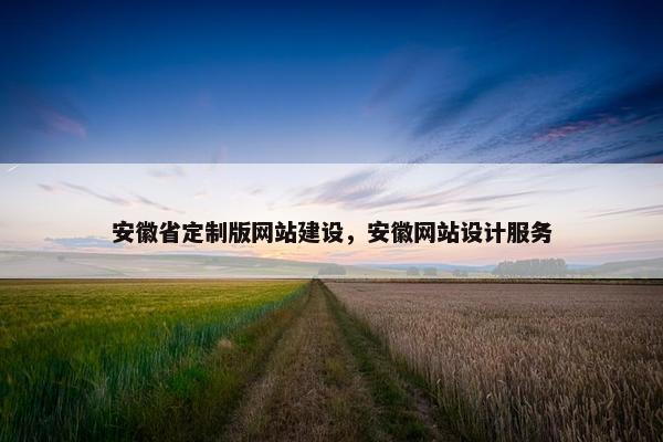 安徽省定制版网站建设，安徽网站设计服务