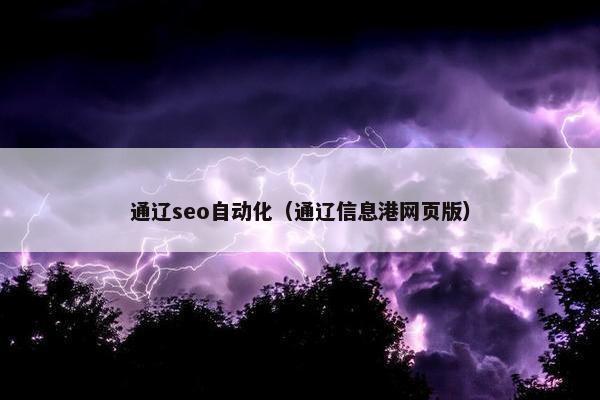 通辽seo自动化（通辽信息港网页版）