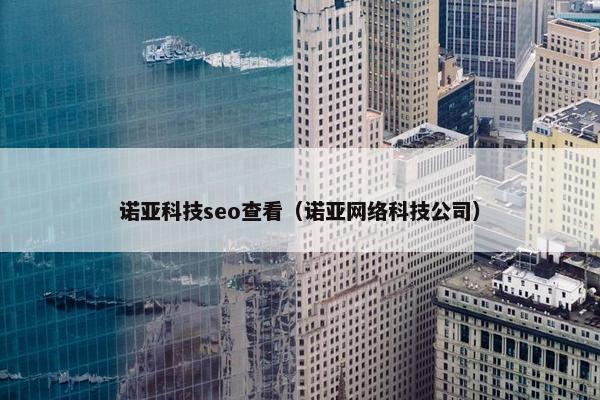 诺亚科技seo查看（诺亚网络科技公司）