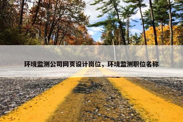 环境监测公司网页设计岗位，环境监测职位名称