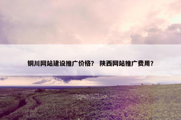 铜川网站建设推广价格？ 陕西网站推广费用？