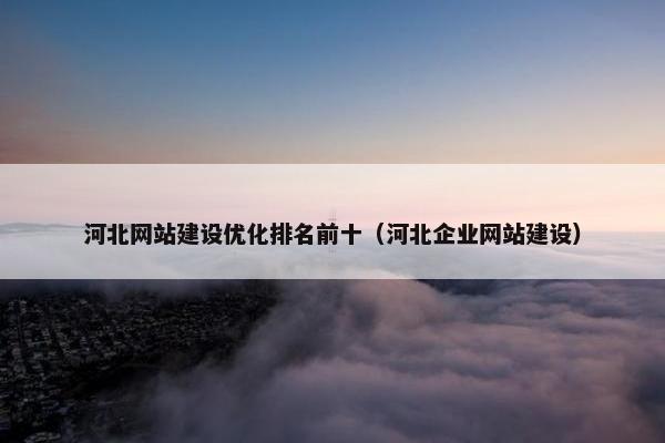 河北网站建设优化排名前十（河北企业网站建设）