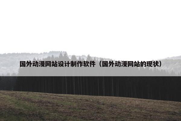 国外动漫网站设计制作软件（国外动漫网站的现状）