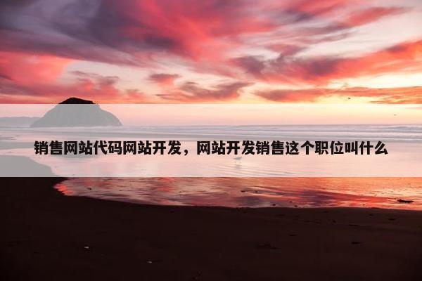 销售网站代码网站开发，网站开发销售这个职位叫什么