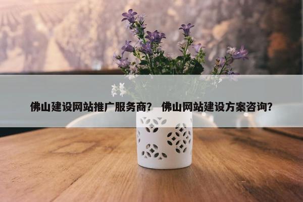 佛山建设网站推广服务商？ 佛山网站建设方案咨询？