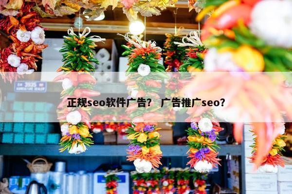 正规seo软件广告？ 广告推广seo？