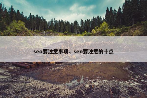 seo要注意事项，seo要注意的十点
