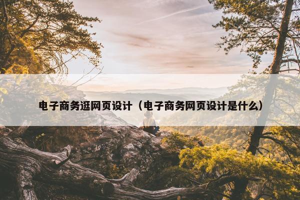 电子商务逛网页设计（电子商务网页设计是什么）