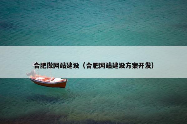 合肥做网站建设（合肥网站建设方案开发）