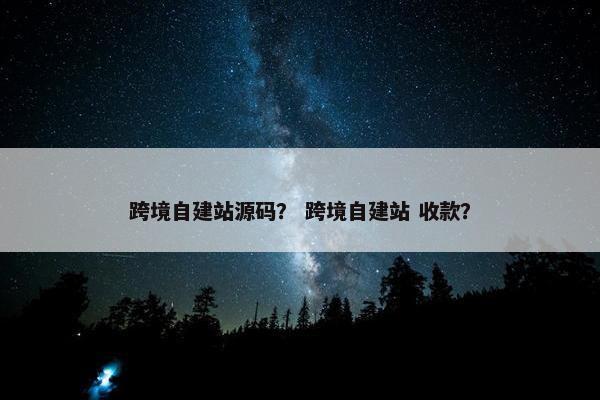跨境自建站源码？ 跨境自建站 收款？