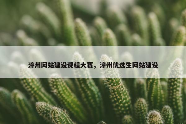 漳州网站建设课程大赛，漳州优选生网站建设