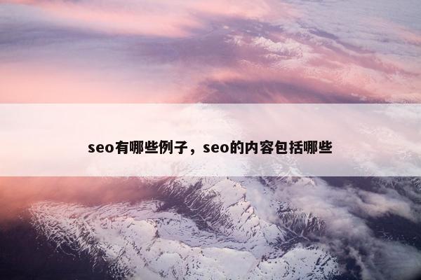 seo有哪些例子，seo的内容包括哪些