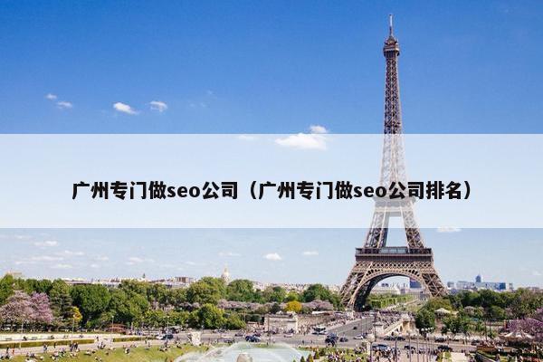 广州专门做seo公司（广州专门做seo公司排名）