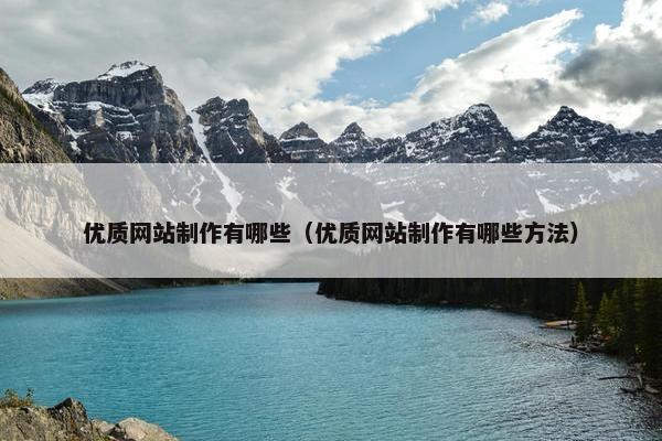 优质网站制作有哪些（优质网站制作有哪些方法）