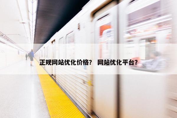 正规网站优化价格？ 网站优化平台？