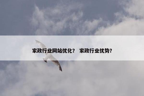 家政行业网站优化？ 家政行业优势？