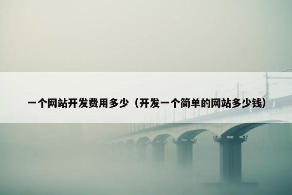 一个网站开发费用多少（开发一个简单的网站多少钱）