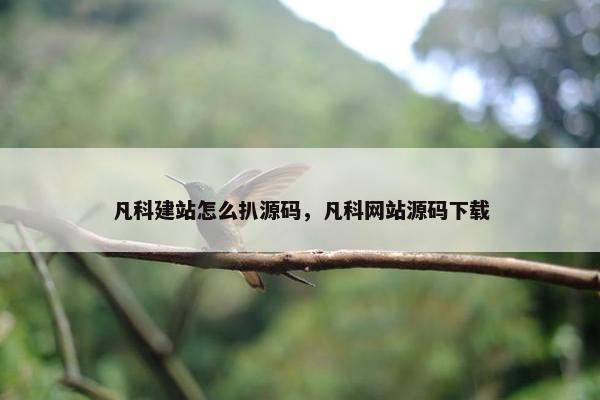 凡科建站怎么扒源码，凡科网站源码下载