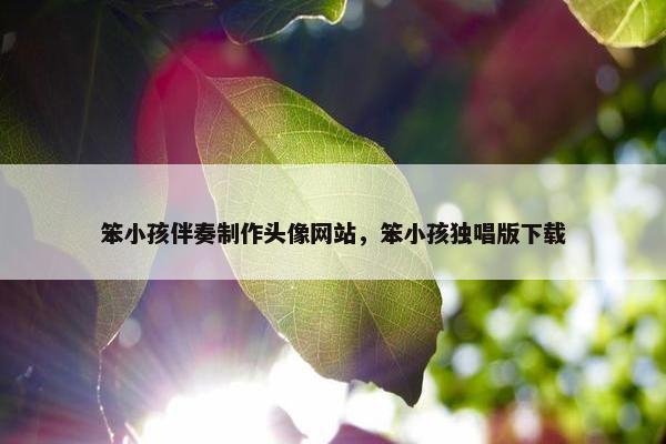 笨小孩伴奏制作头像网站，笨小孩独唱版下载