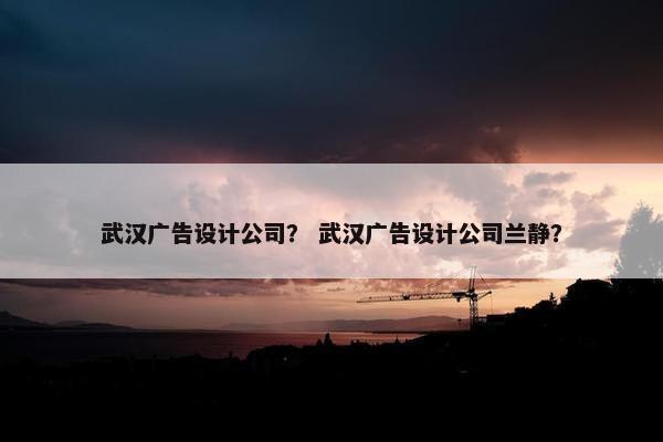 武汉广告设计公司？ 武汉广告设计公司兰静？