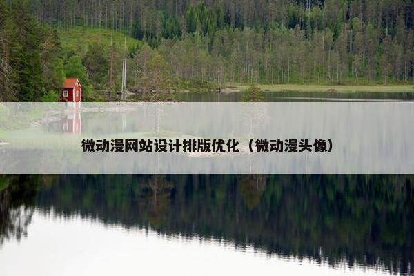 微动漫网站设计排版优化（微动漫头像）