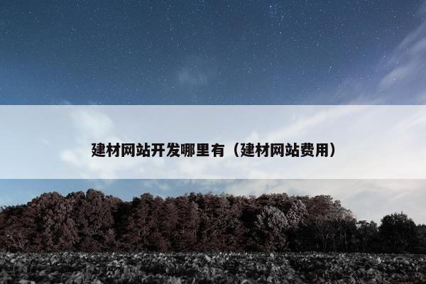 建材网站开发哪里有（建材网站费用）