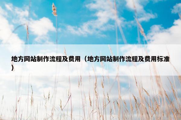 地方网站制作流程及费用（地方网站制作流程及费用标准）
