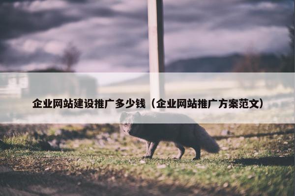 企业网站建设推广多少钱（企业网站推广方案范文）
