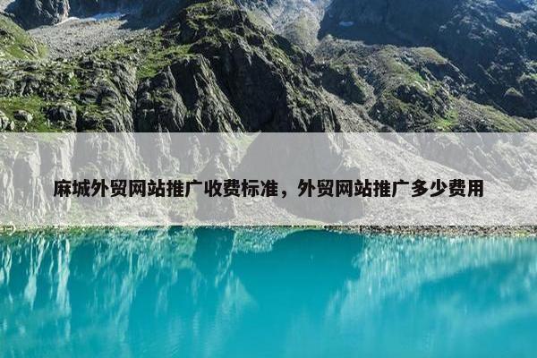麻城外贸网站推广收费标准，外贸网站推广多少费用