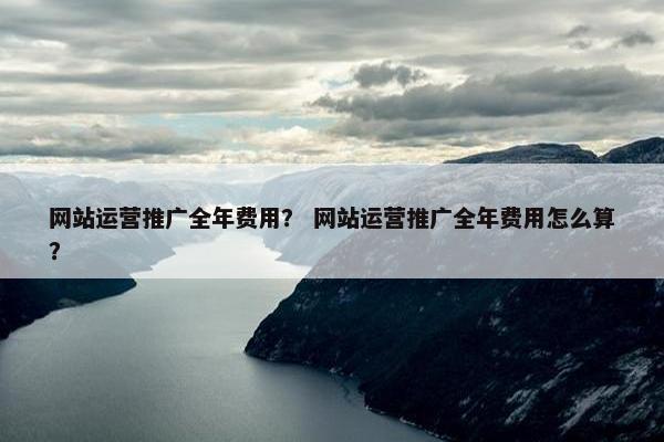 网站运营推广全年费用？ 网站运营推广全年费用怎么算？