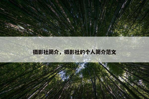 摄影社简介，摄影社的个人简介范文