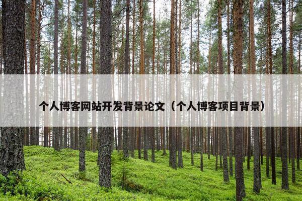 个人博客网站开发背景论文（个人博客项目背景）