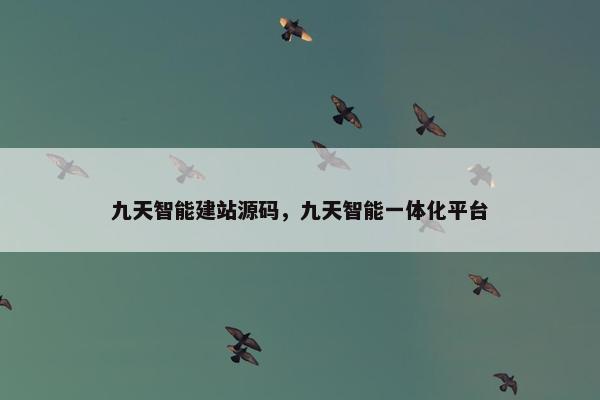 九天智能建站源码，九天智能一体化平台