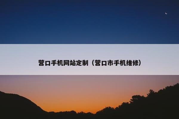 营口手机网站定制（营口市手机维修）